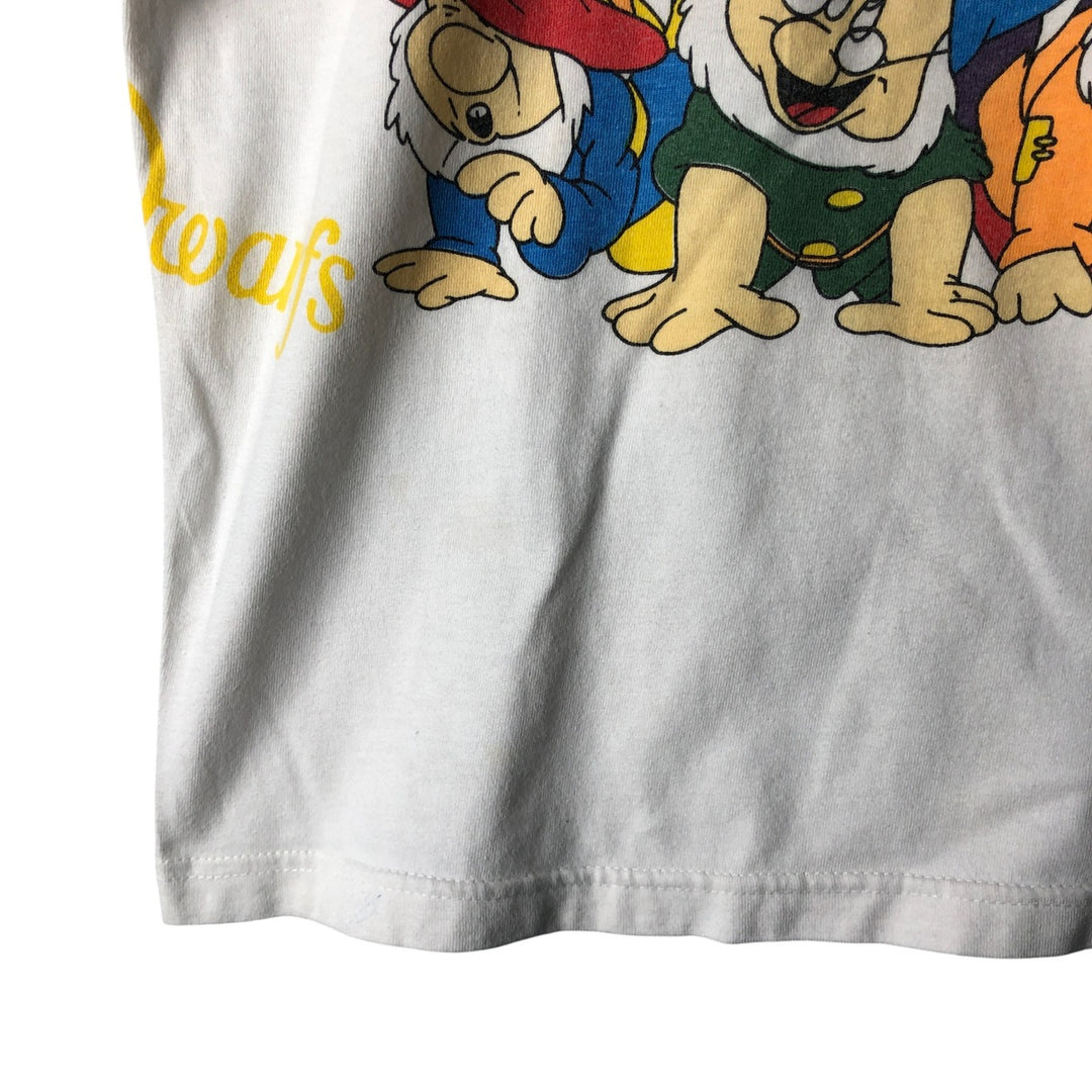 Seven Dwarfs Character Print T-Shirt, Women's Size S unclear white type Vintage Second Hand