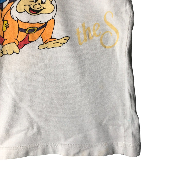 Seven Dwarfs Character Print T-Shirt, Women's Size S unclear white type Vintage Second Hand