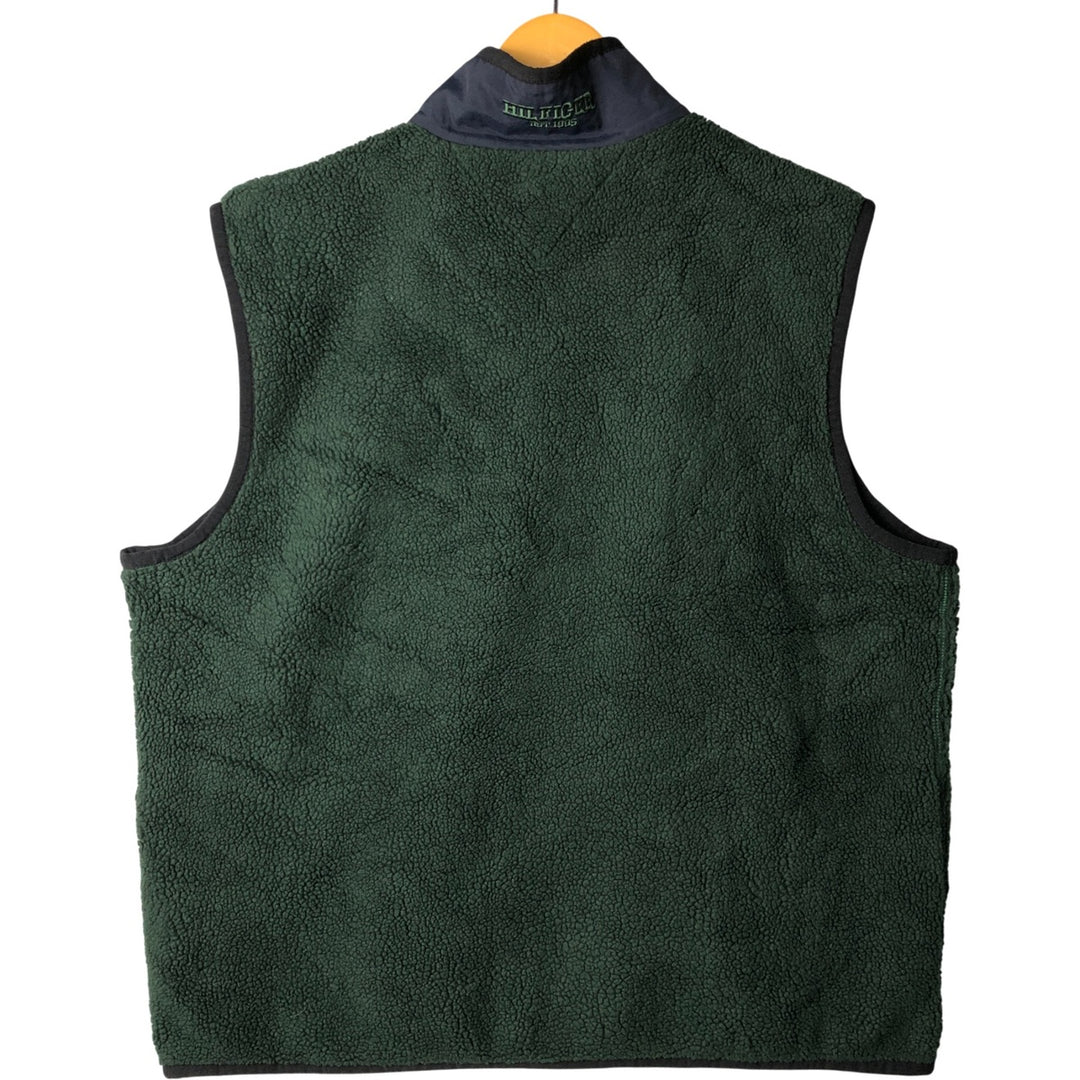 90'S Tommy Hilfiger Boa Vest, Men's XL polyester Green type dark green Vintage Second Hand
