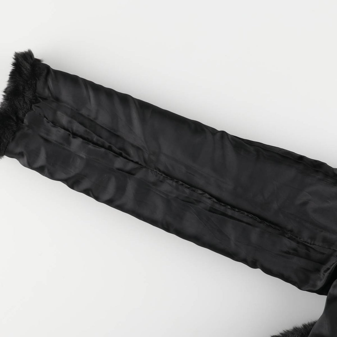 dELiA's Smile Faux Fur Short Coat, Women's Size L polyester black type Vintage Second Hand