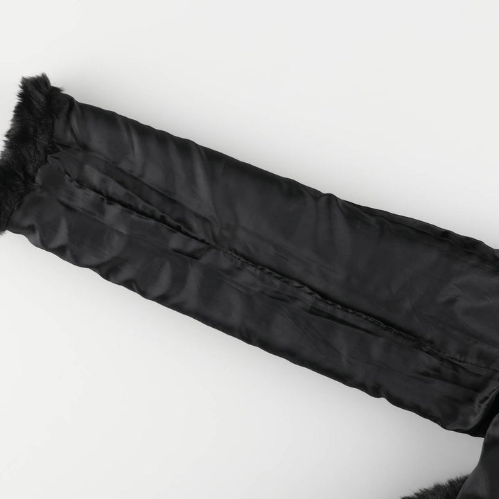 dELiA's Smile Faux Fur Short Coat, Women's Size L polyester black type Vintage Second Hand
