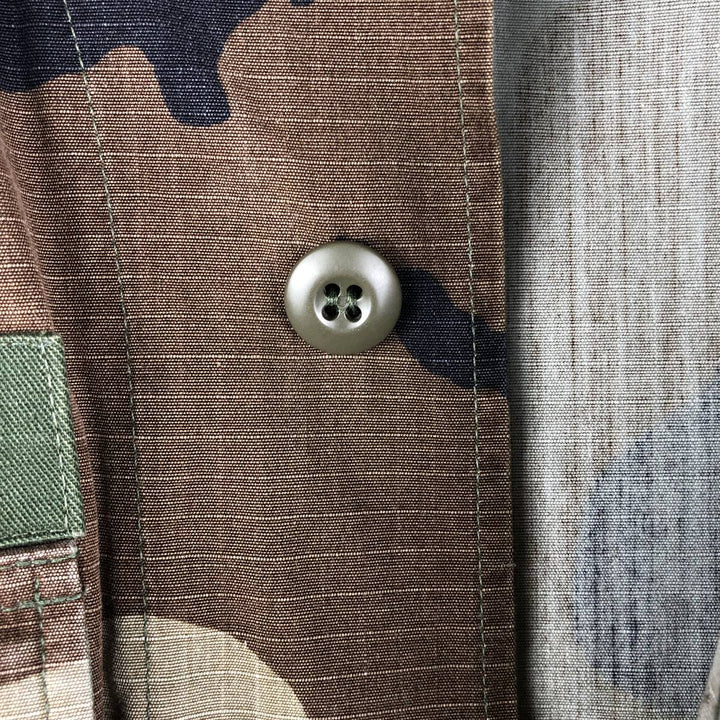 90'S US Military Genuine Camouflage Pattern Woodland Camo Ripstop BDU Military Jacket Made in USA MEDIUM-REGULAR Men's M Nylon Khaki type Vintage Second Hand