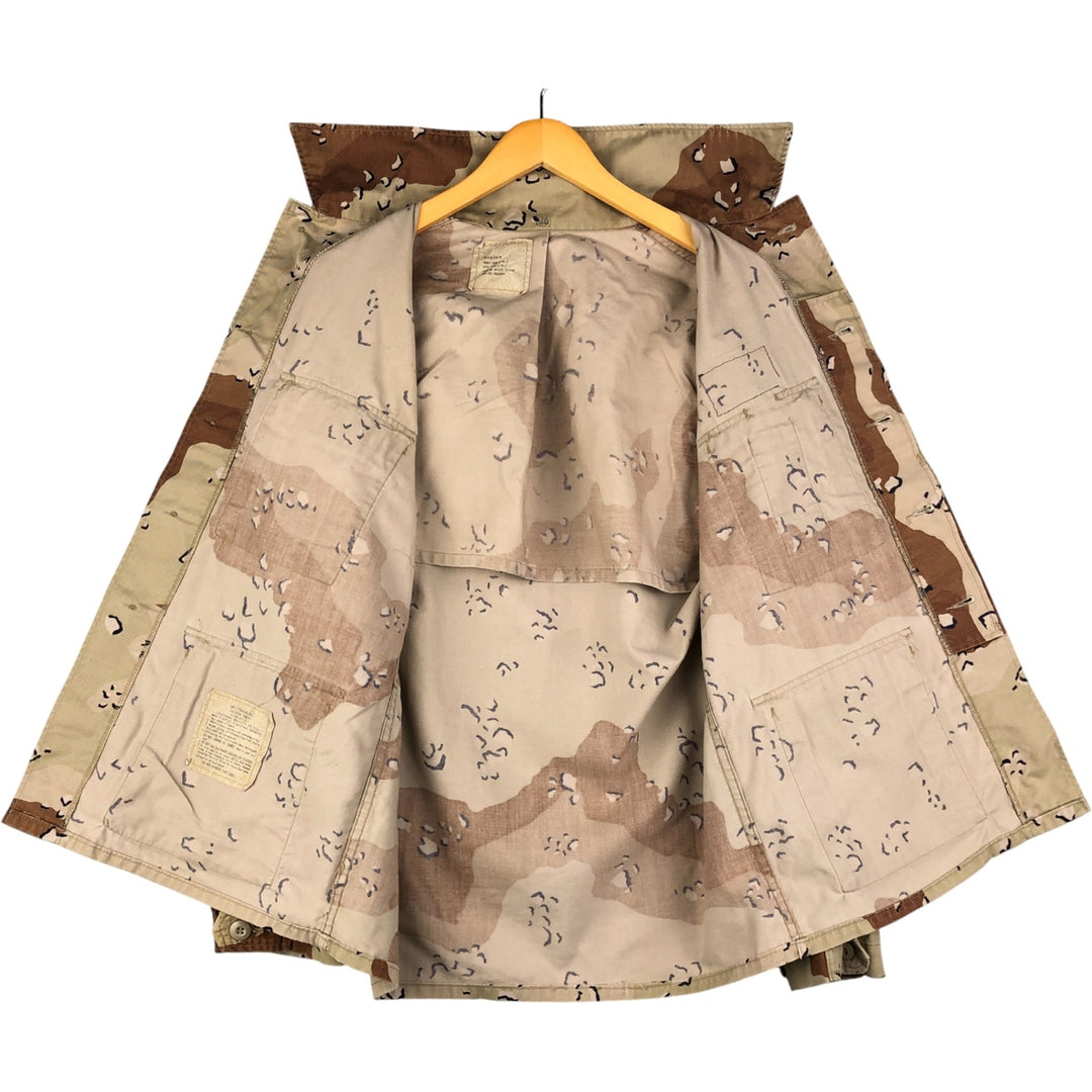 80'S US Military Camouflage Pattern 6C Desert Chocolate Chip Camo BDU Military Jacket Made in USA MEDIUM-REGULAR Men's M cotton Beige type Vintage Second Hand