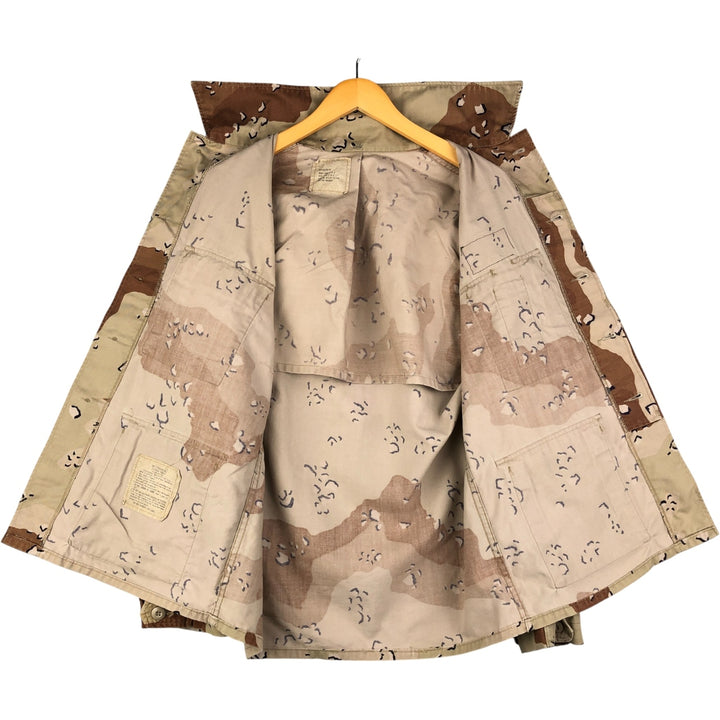 80'S US Military Camouflage Pattern 6C Desert Chocolate Chip Camo BDU Military Jacket Made in USA MEDIUM-REGULAR Men's M cotton Beige type Vintage Second Hand
