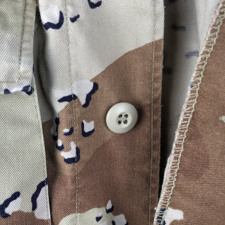 80'S US Military Camouflage Pattern 6C Desert Chocolate Chip Camo BDU Military Jacket Made in USA MEDIUM-REGULAR Men's M cotton Beige type Vintage Second Hand