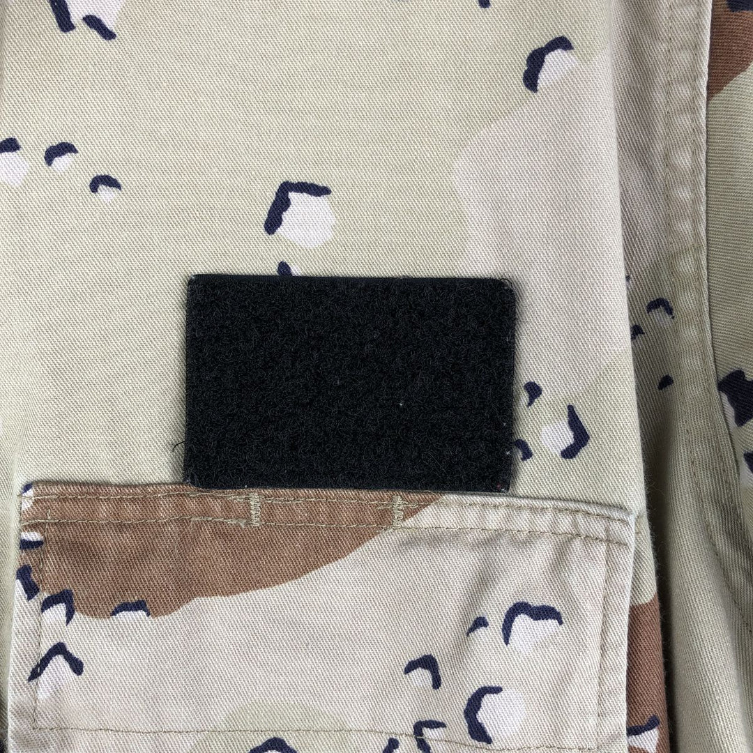80'S US Military Camouflage Pattern 6C Desert Chocolate Chip Camo BDU Military Jacket Made in USA MEDIUM-REGULAR Men's M cotton Beige type Vintage Second Hand
