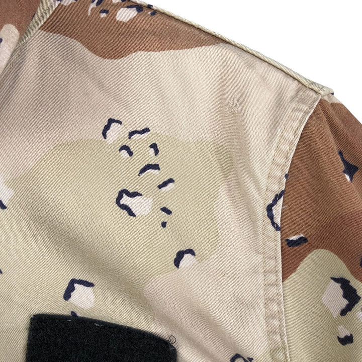 80'S US Military Camouflage Pattern 6C Desert Chocolate Chip Camo BDU Military Jacket Made in USA MEDIUM-REGULAR Men's M cotton Beige type Vintage Second Hand