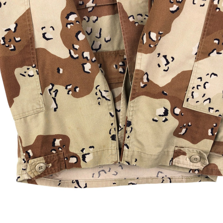 80'S US Military Camouflage Pattern 6C Desert Chocolate Chip Camo BDU Military Jacket Made in USA MEDIUM-REGULAR Men's M cotton Beige type Vintage Second Hand