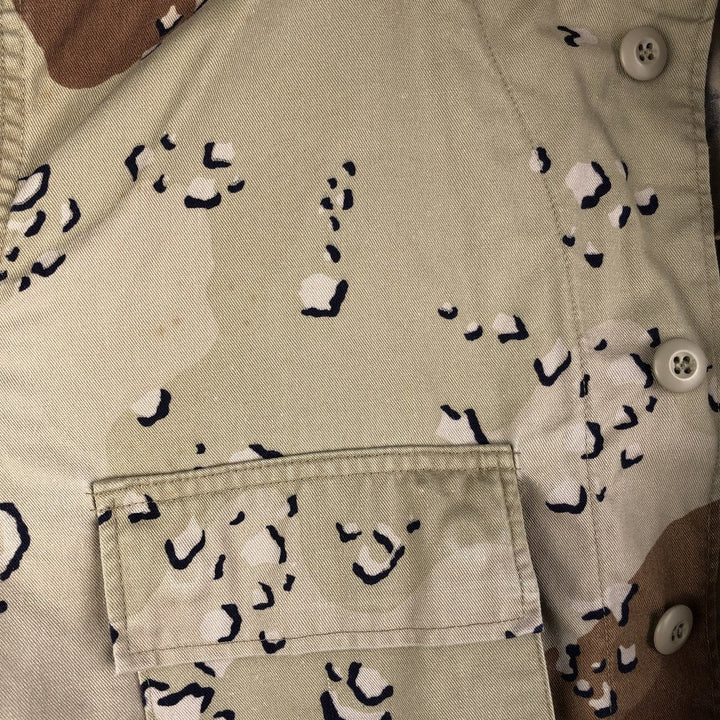 80'S US Military Camouflage Pattern 6C Desert Chocolate Chip Camo BDU Military Jacket Made in USA MEDIUM-REGULAR Men's M cotton Beige type Vintage Second Hand