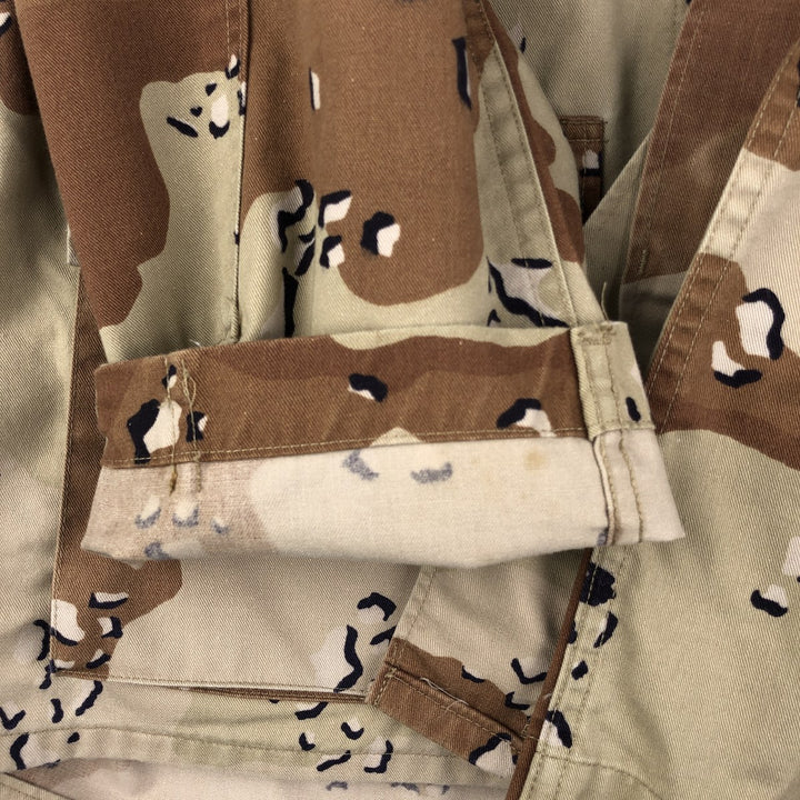 80'S US Military Camouflage Pattern 6C Desert Chocolate Chip Camo BDU Military Jacket Made in USA MEDIUM-REGULAR Men's M cotton Beige type Vintage Second Hand