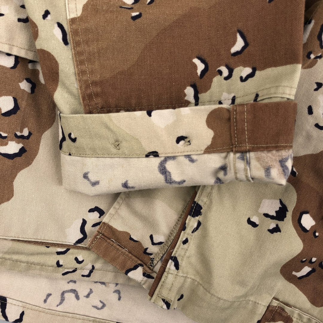 80'S US Military Camouflage Pattern 6C Desert Chocolate Chip Camo BDU Military Jacket Made in USA MEDIUM-REGULAR Men's M cotton Beige type Vintage Second Hand