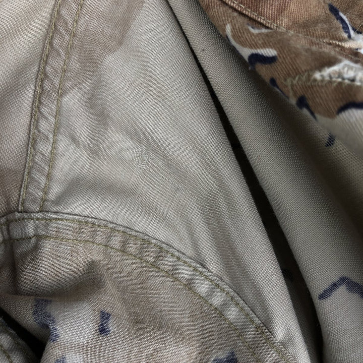 80'S US Military Camouflage Pattern 6C Desert Chocolate Chip Camo BDU Military Jacket Made in USA MEDIUM-REGULAR Men's M cotton Beige type Vintage Second Hand