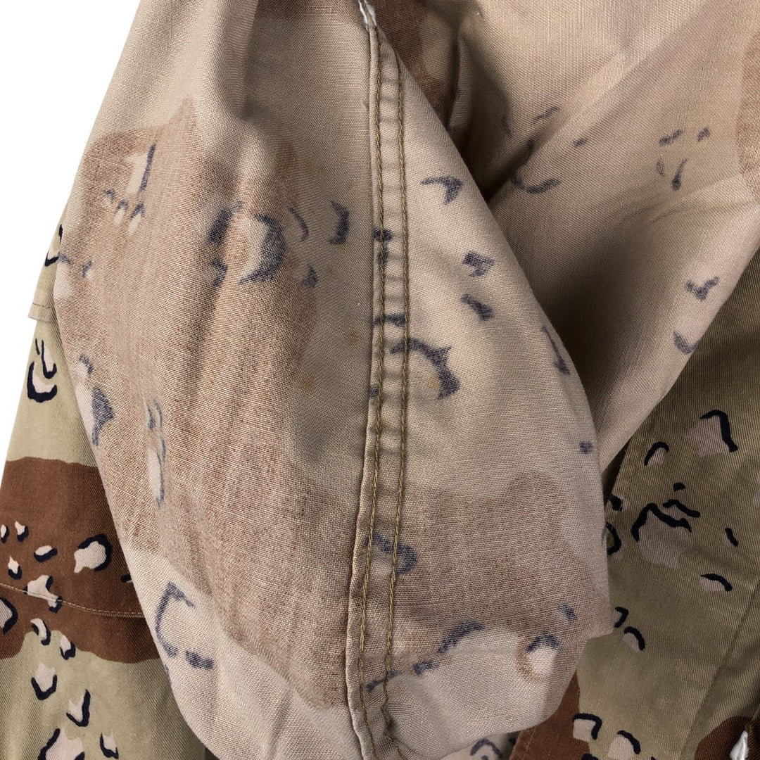 80'S US Military Camouflage Pattern 6C Desert Chocolate Chip Camo BDU Military Jacket Made in USA MEDIUM-REGULAR Men's M cotton Beige type Vintage Second Hand
