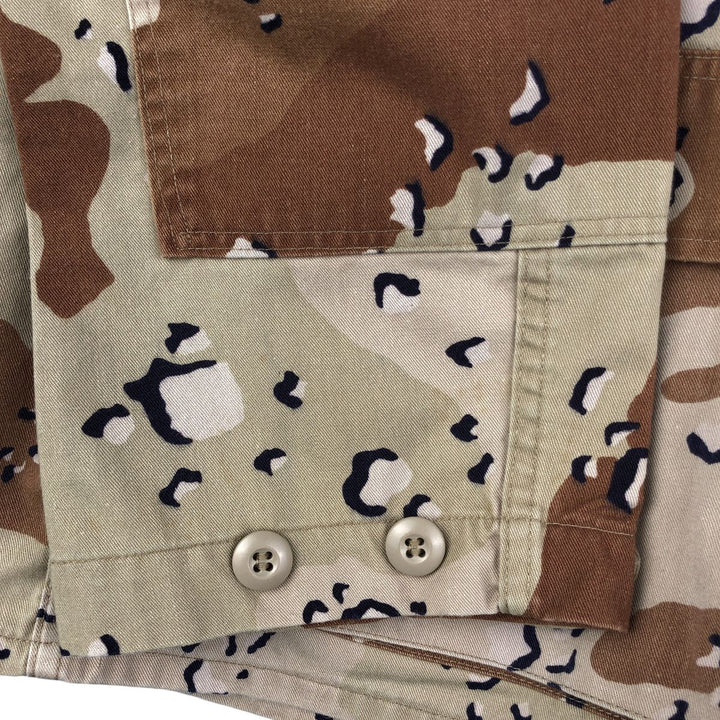 80'S US Military Camouflage Pattern 6C Desert Chocolate Chip Camo BDU Military Jacket Made in USA MEDIUM-REGULAR Men's M cotton Beige type Vintage Second Hand