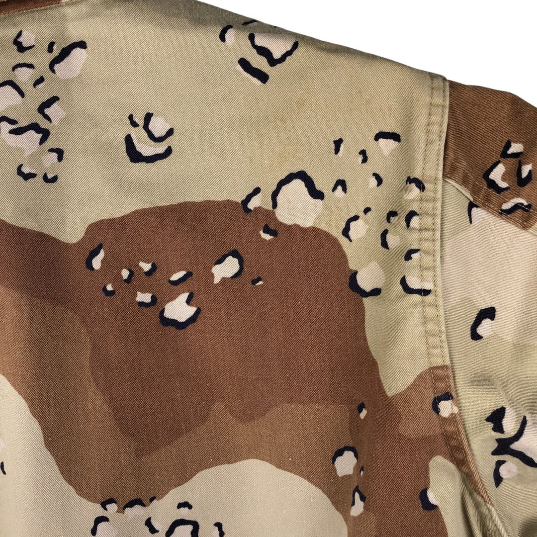 80'S US Military Camouflage Pattern 6C Desert Chocolate Chip Camo BDU Military Jacket Made in USA MEDIUM-REGULAR Men's M cotton Beige type Vintage Second Hand