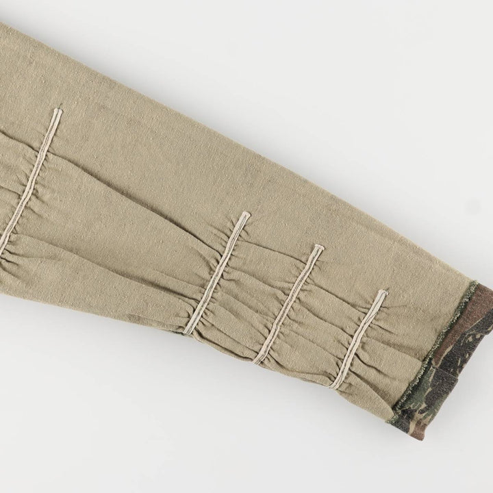 Vintage 1990'S THE CAMO CLAN Camouflage Pattern Tiger Stripe Camo Military Jacket, Made in USA, Men's Size XXL cotton Khaki type Vintage Second Hand