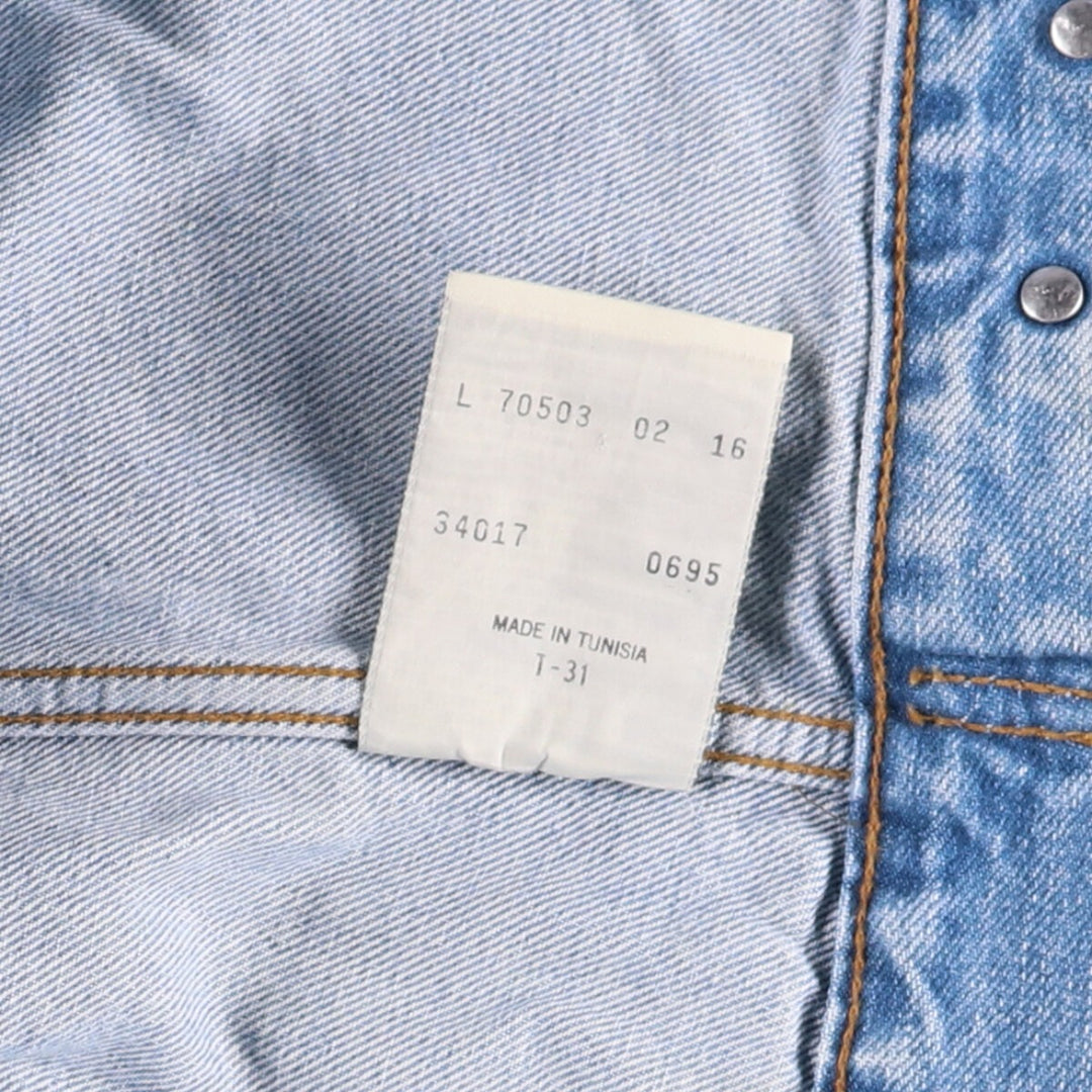 90'S Levi's 70503-02 Euro Model Denim Jacket, G-Jean, Men's Size L, Vintage cotton blue type Vintage Second Hand