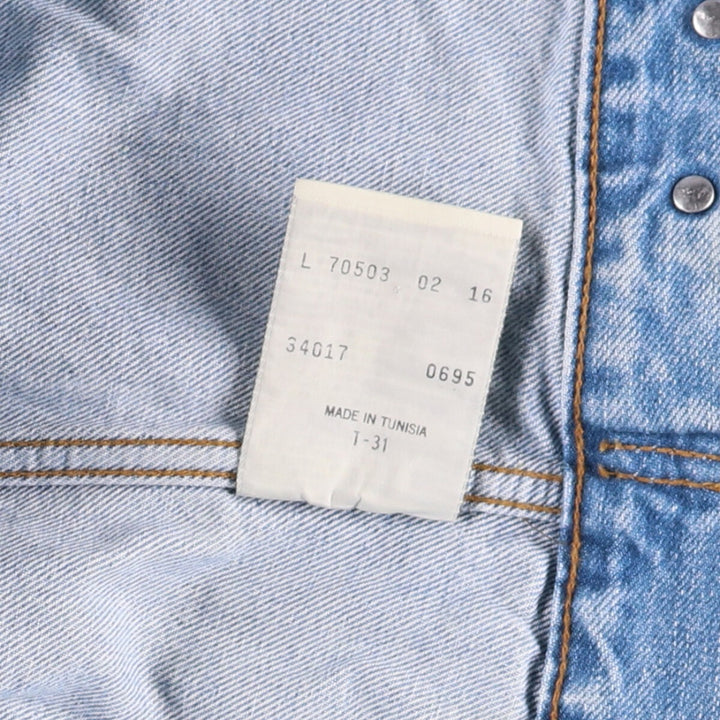 90'S Levi's 70503-02 Euro Model Denim Jacket, G-Jean, Men's Size L, Vintage cotton blue type Vintage Second Hand