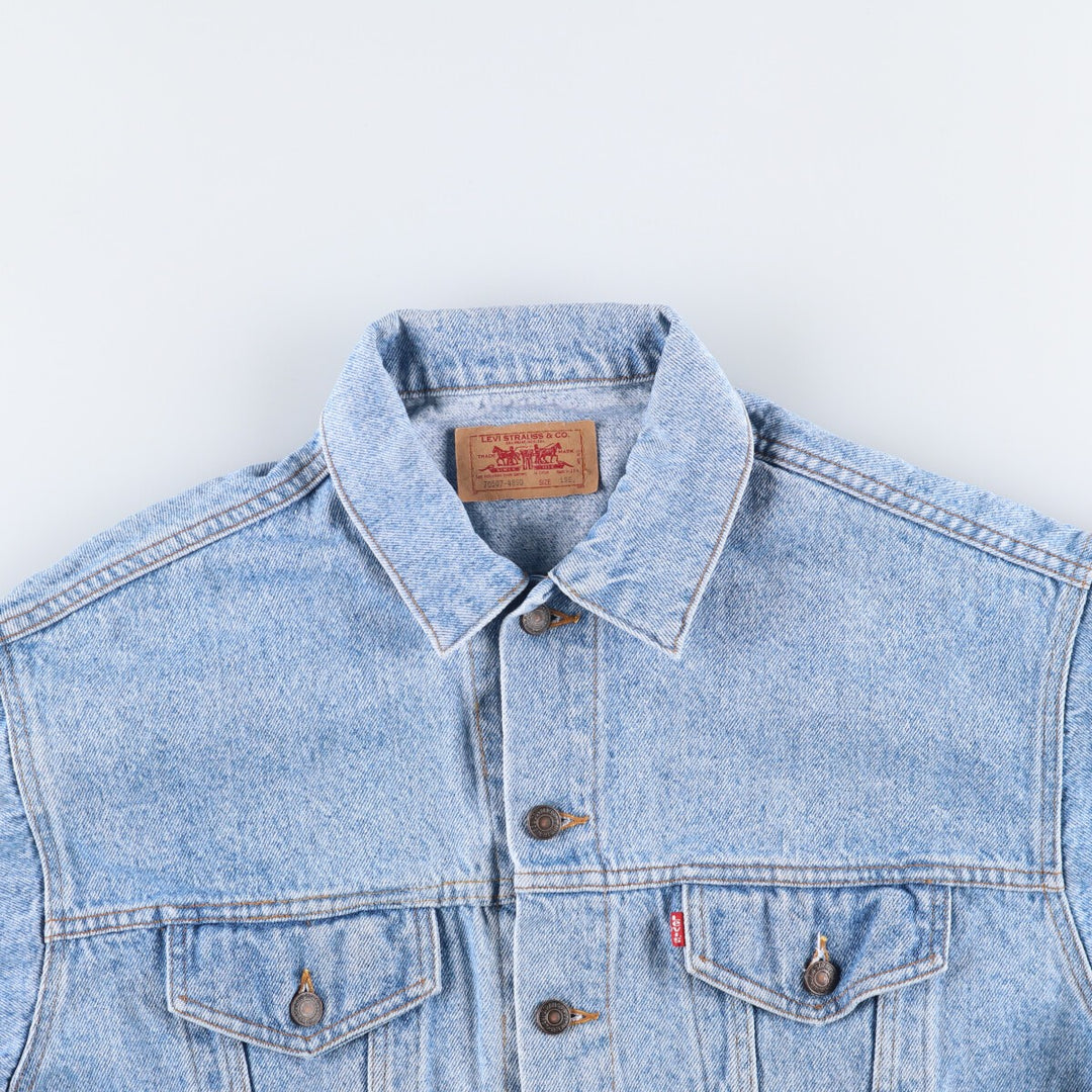 90'S Levi's 70507-4890 denim jacket, denim jacket, made in the USA, men's size L, vintage cotton blue type Vintage Second Hand