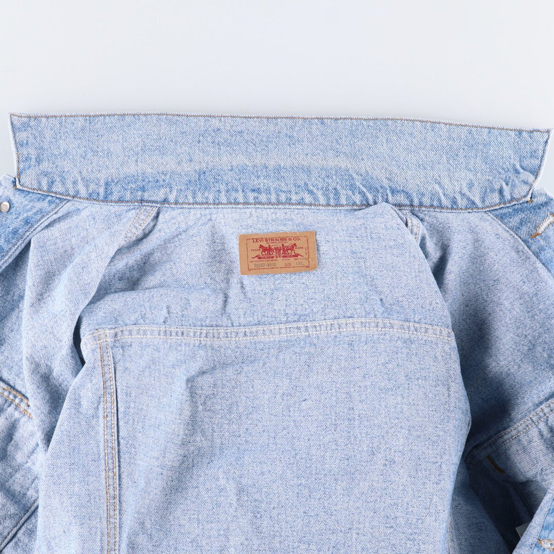 90'S Levi's 70507-4890 denim jacket, denim jacket, made in the USA, men's size L, vintage cotton blue type Vintage Second Hand