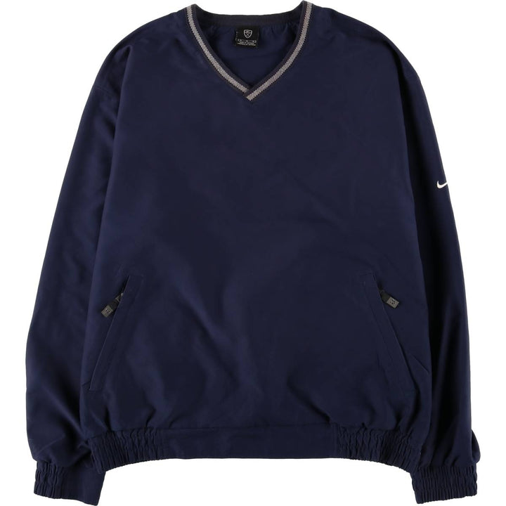 Nike Golf V-neck warm-up pullover, men's size M polyester navy blue type Vintage Second Hand