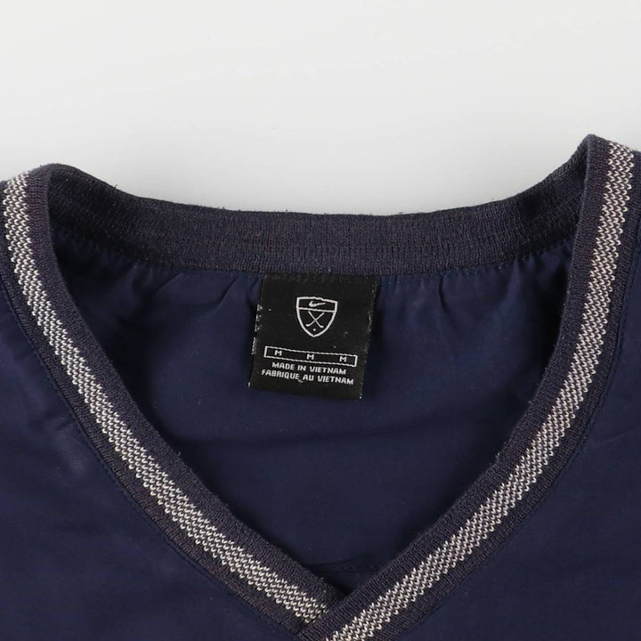 Nike Golf V-neck warm-up pullover, men's size M polyester navy blue type Vintage Second Hand