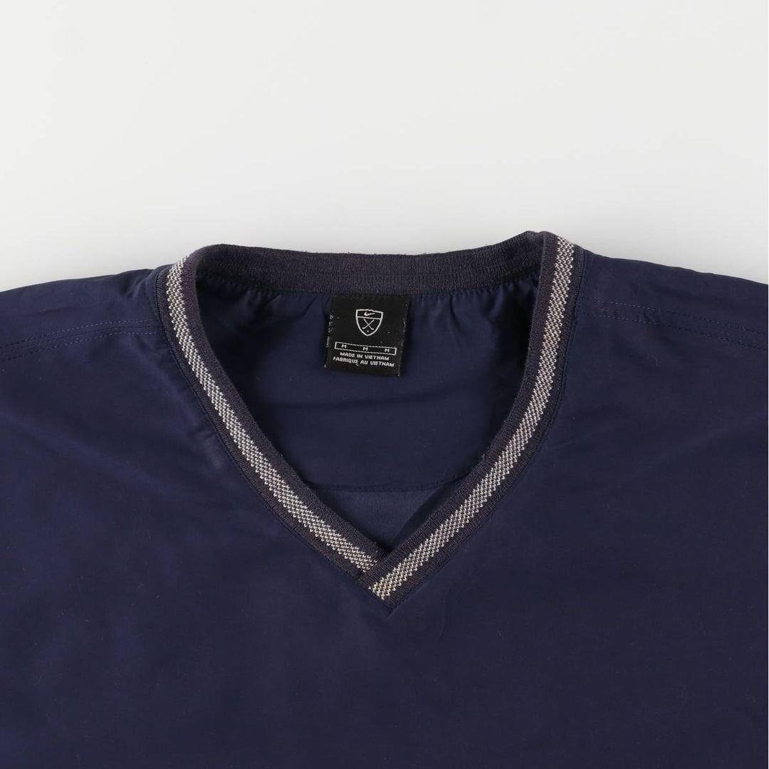Nike Golf V-neck warm-up pullover, men's size M polyester navy blue type Vintage Second Hand