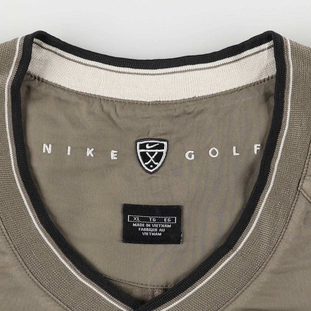 Nike Golf V-Neck Warm-Up Pullover, Men's XL polyester Beige type Vintage Second Hand