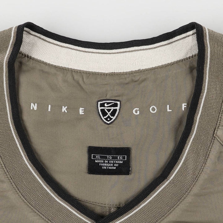 Nike Golf V-Neck Warm-Up Pullover, Men's XL polyester Beige type Vintage Second Hand