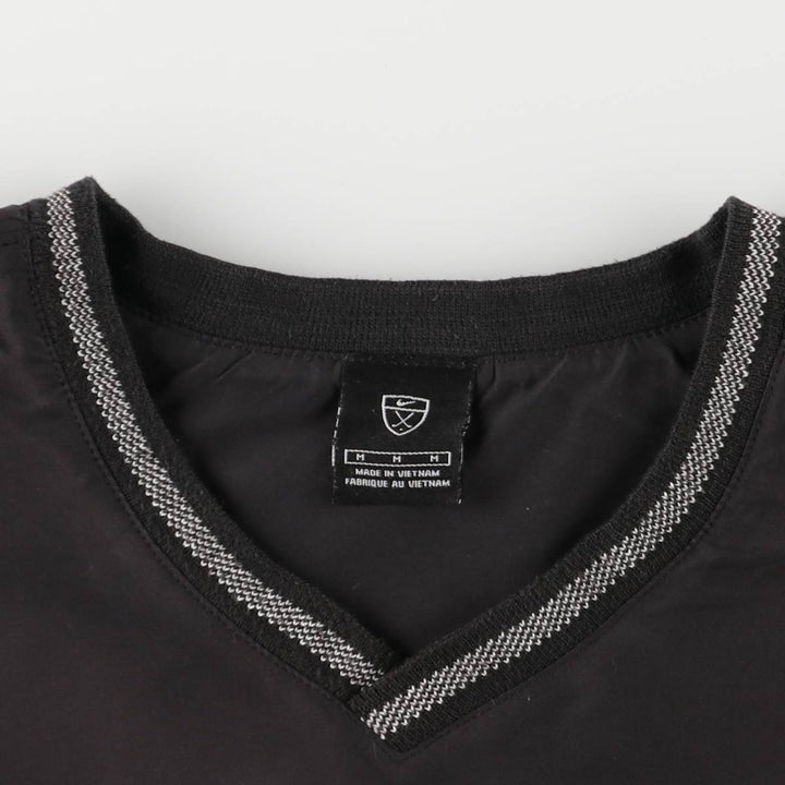 Nike Golf V-neck warm-up pullover, men's size M polyester black type Vintage Second Hand