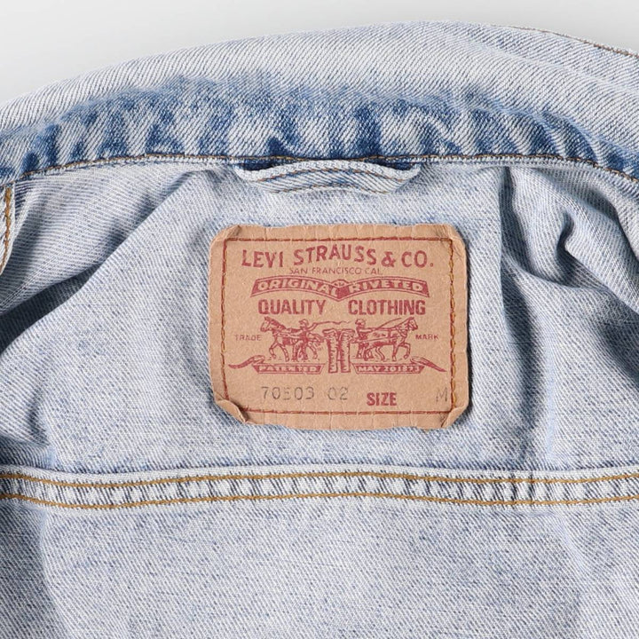 90'S Levi's 70503-0216 denim jacket, denim jacket, men's size M, vintage cotton blue type Vintage Second Hand