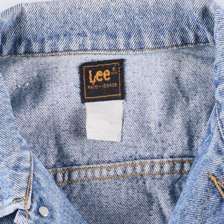 Vintage 80s-90'S Lee denim jacket, denim jacket, men's size L unclear blue type Vintage Second Hand