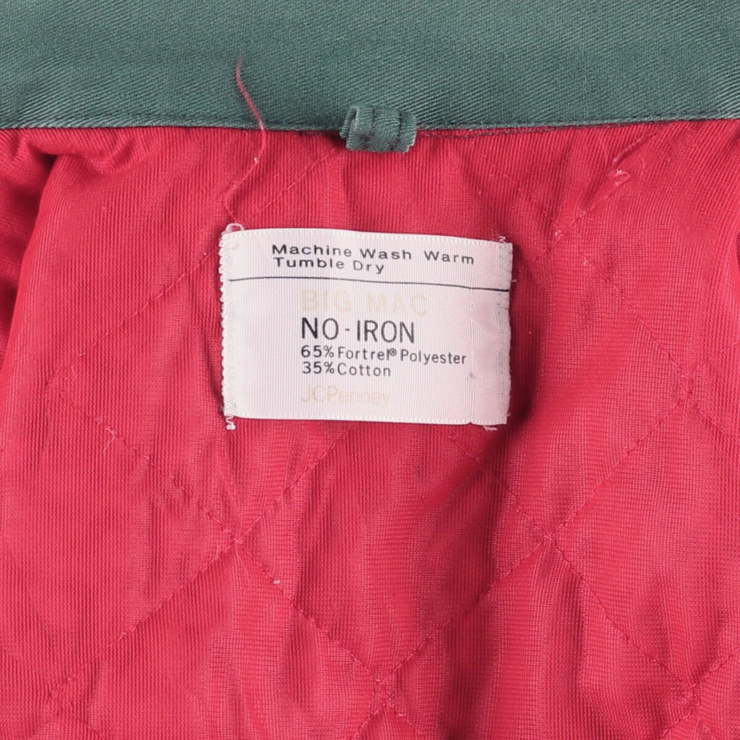 Vintage 1970'S JCPenney Big Mac work jacket, size L, men's polyester Khaki type sage green Vintage Second Hand