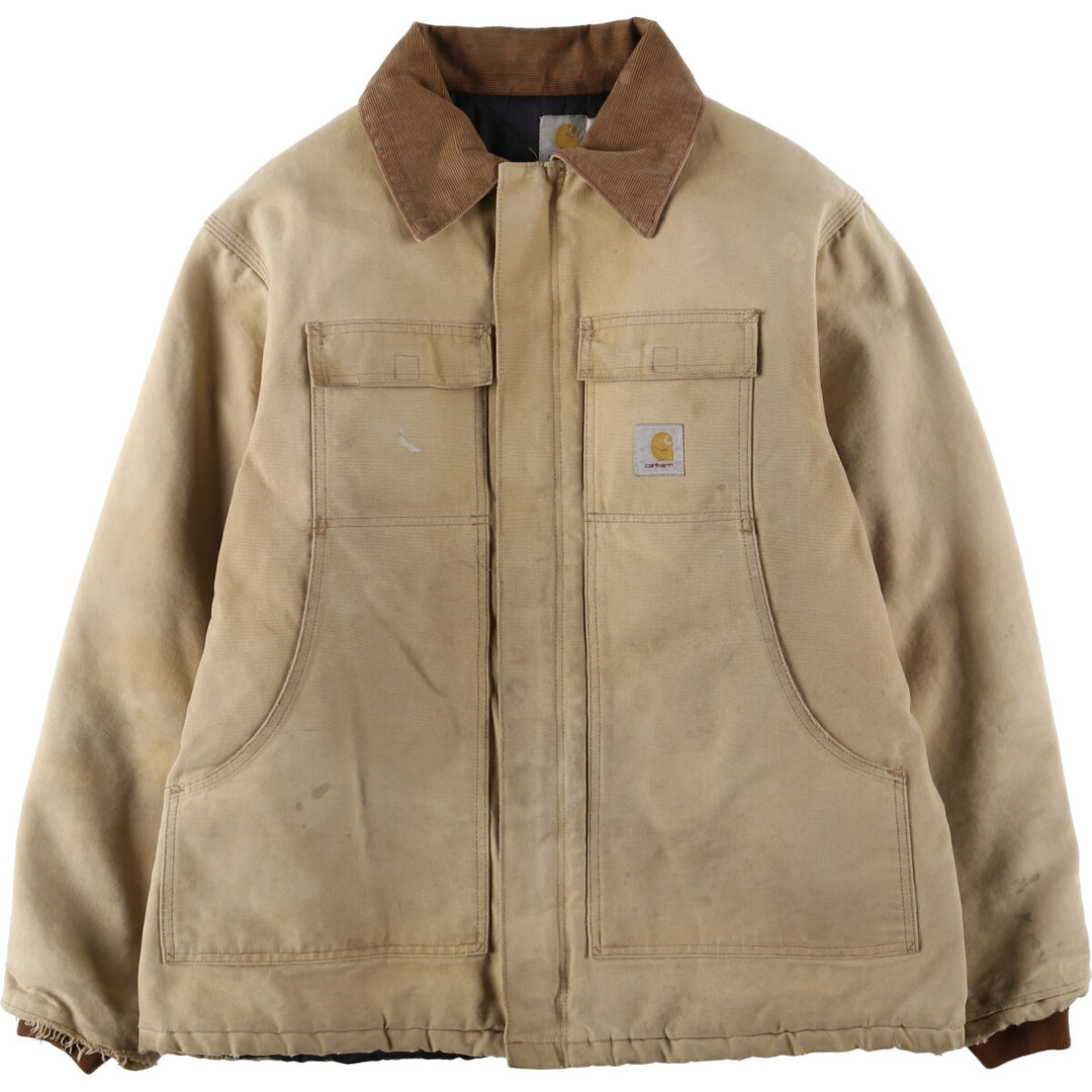 90s~ Carhartt Padded Traditional Coat/Duckwork Blouson, Men's XL, Vintage unclear Beige type Vintage Second Hand