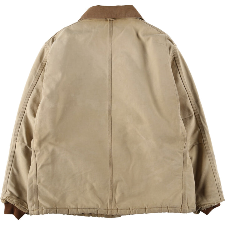90s~ Carhartt Padded Traditional Coat/Duckwork Blouson, Men's XL, Vintage unclear Beige type Vintage Second Hand