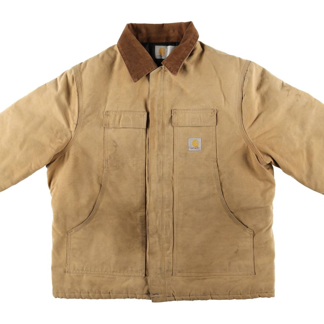 Carhartt Traditional Coat Duck Work Jacket Men's XL unclear Beige type Vintage Second Hand
