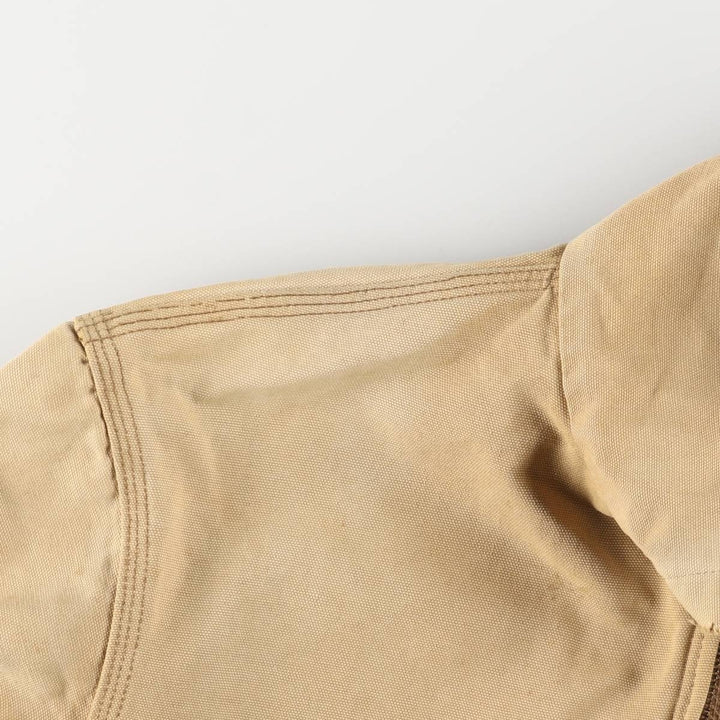 90'S Carhartt Active Jacket, Duck Full Zip Hoodie, Made in USA, Men's Size L, Vintage cotton Beige type Vintage Second Hand