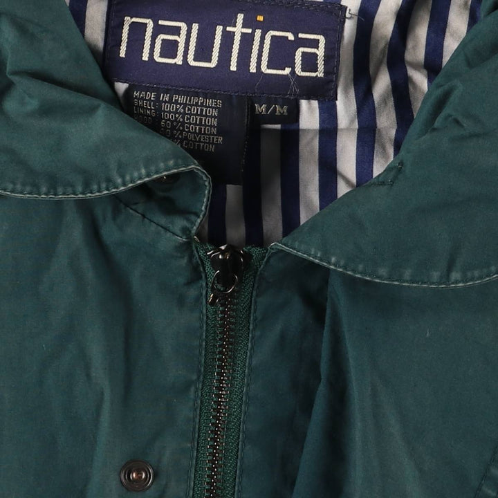 Vintage 80s-90'S Nautica cotton jacket, size M, men's cotton green type Vintage Second Hand