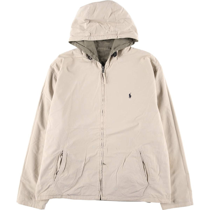 Ralph Lauren POLO by Ralph Lauren reversible cotton hoodie, men's size XL cotton Khaki type beige Vintage Second Hand
