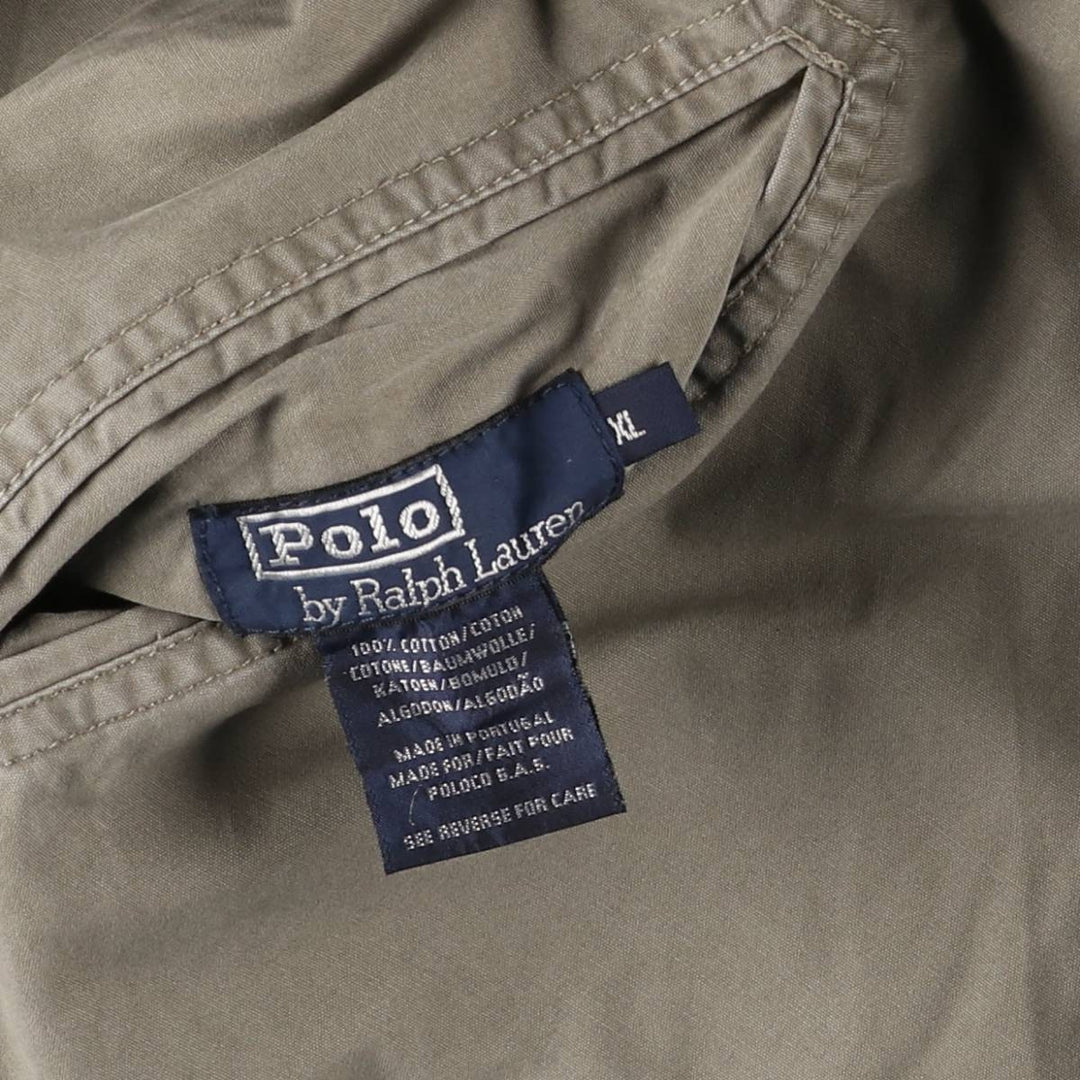 Ralph Lauren POLO by Ralph Lauren reversible cotton hoodie, men's size XL cotton Khaki type beige Vintage Second Hand