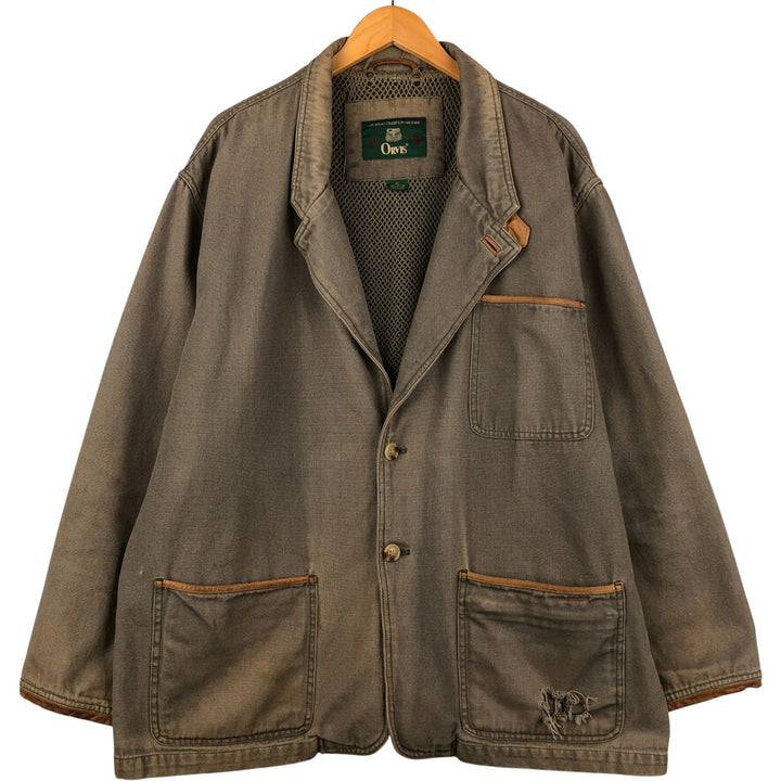 90'S Orvis Vintage Hunting Jacket, Men's Size XL cotton Khaki type Vintage Second Hand
