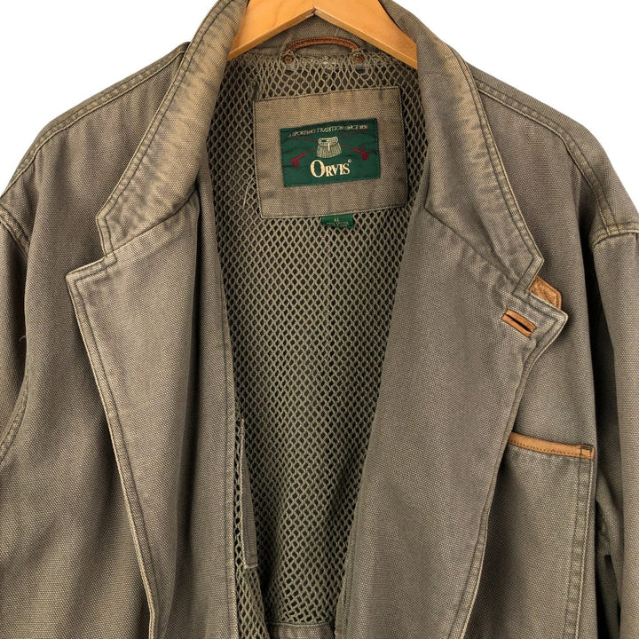 90'S Orvis Vintage Hunting Jacket, Men's Size XL cotton Khaki type Vintage Second Hand