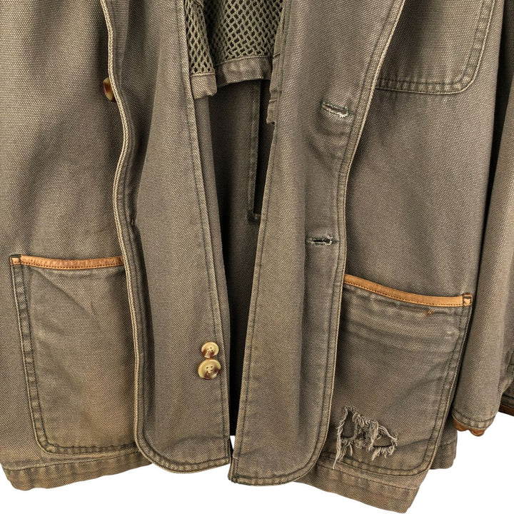 90'S Orvis Vintage Hunting Jacket, Men's Size XL cotton Khaki type Vintage Second Hand