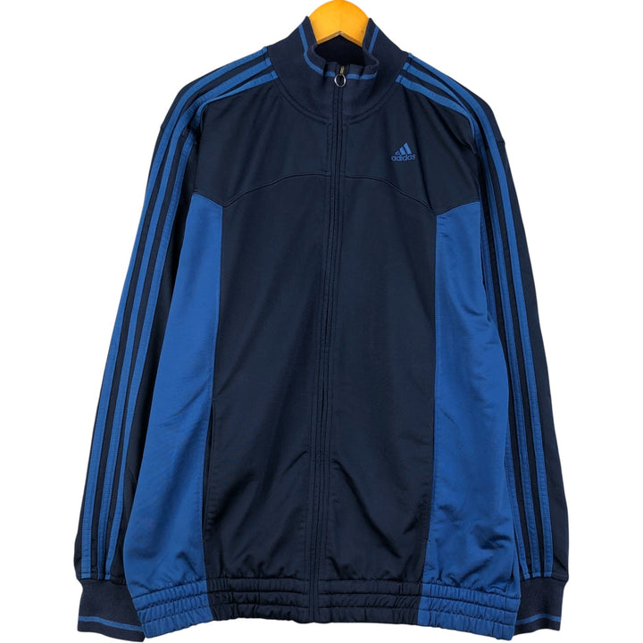 00'S adidas jersey track jacket, men's size M polyester navy blue type Vintage Second Hand