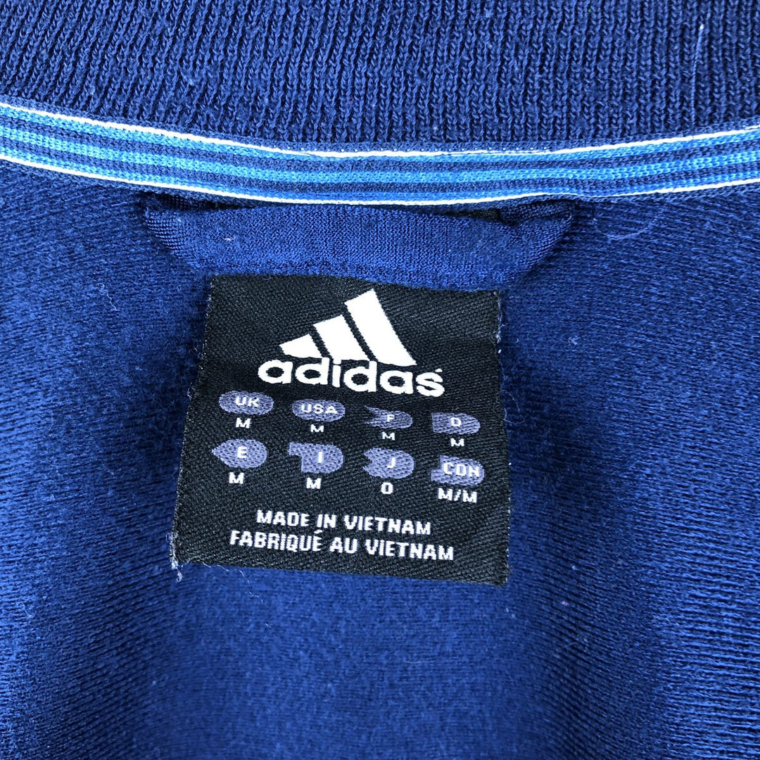 00'S adidas jersey track jacket, men's size M polyester navy blue type Vintage Second Hand