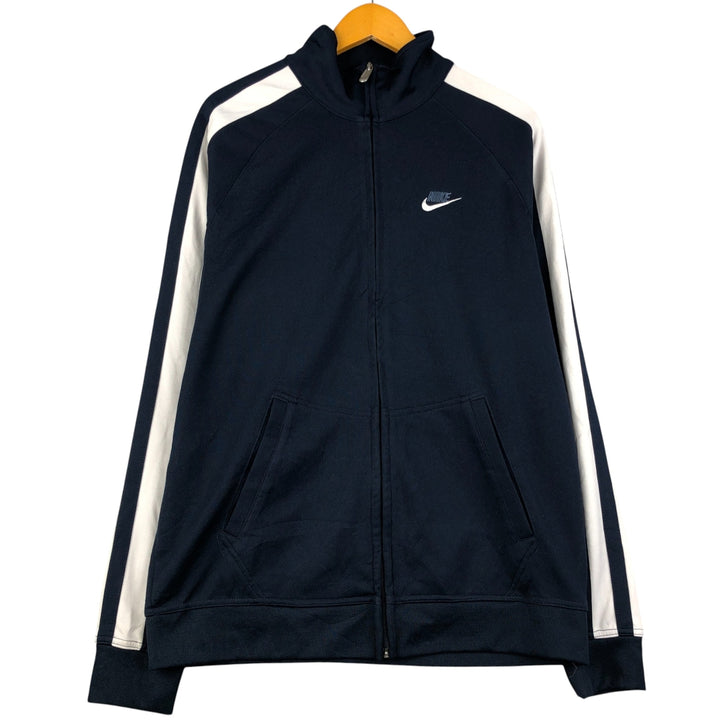 00'S Nike Jersey Track Jacket Men's L size polyester navy blue type Vintage Second Hand