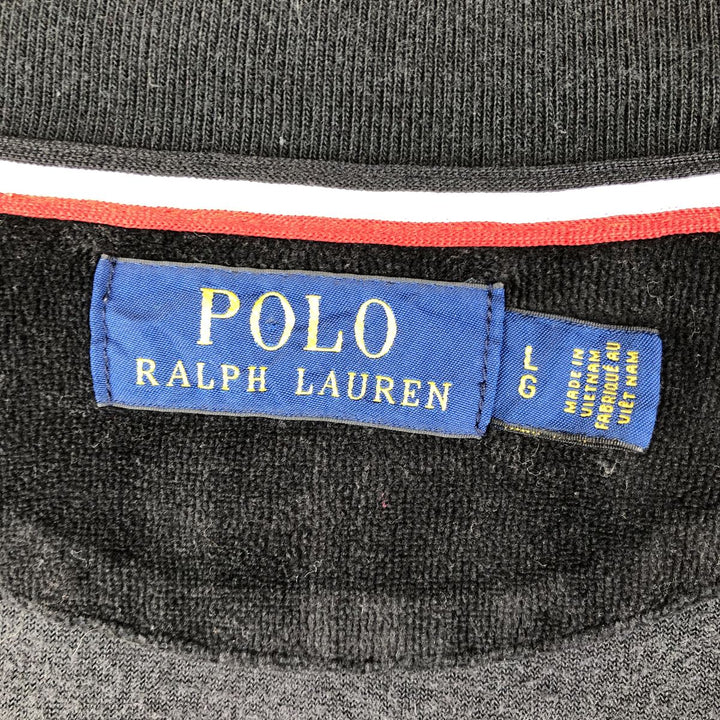 Ralph Lauren POLO RALPH LAUREN Velour Jersey Track Jacket, Men's Size L cotton black type Vintage Second Hand
