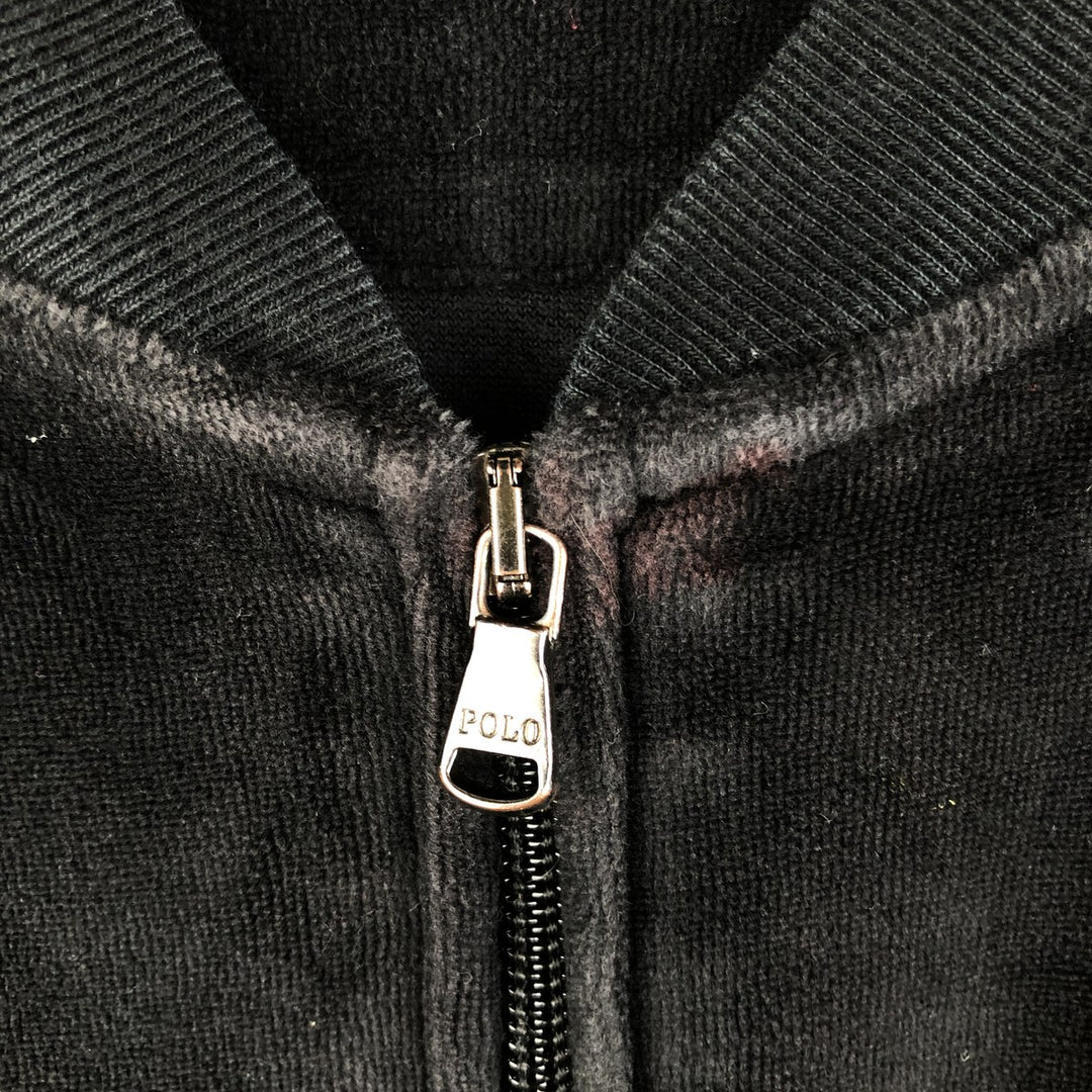 Ralph Lauren POLO RALPH LAUREN Velour Jersey Track Jacket, Men's Size L cotton black type Vintage Second Hand