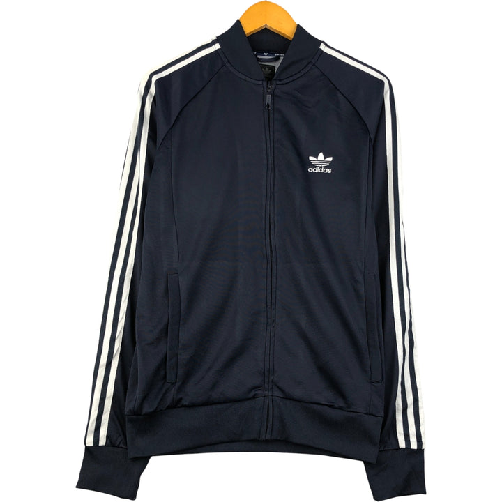 00'S adidas Originals Jersey Track Jacket Men's M Nylon navy blue type Vintage Second Hand