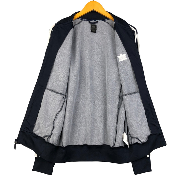 00'S adidas Originals Jersey Track Jacket Men's M Nylon navy blue type Vintage Second Hand